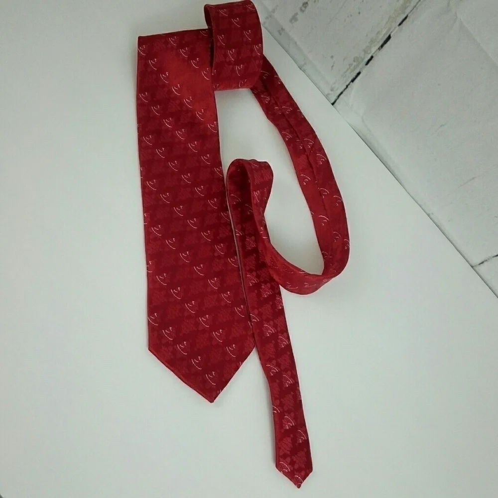 Nicole Miller Red Christmas Tree Silk Tie